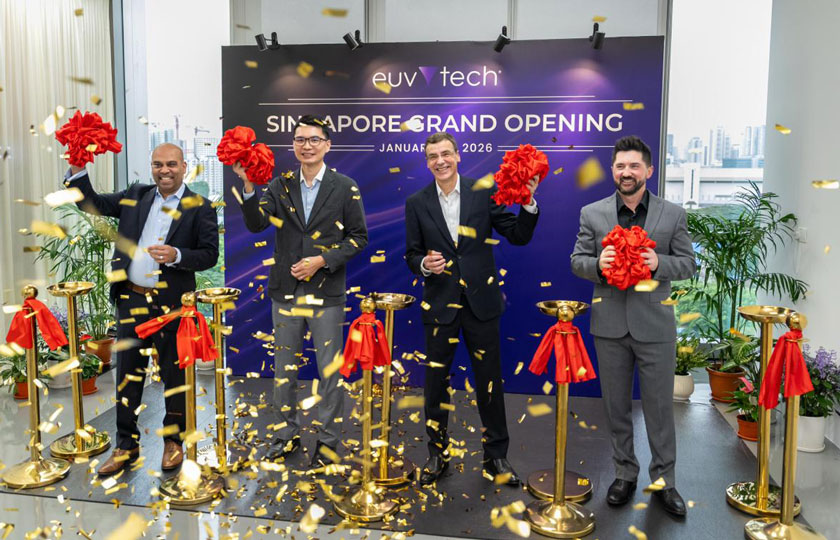 Professional grand opening ribbon cutting ceremony setup in Singapore